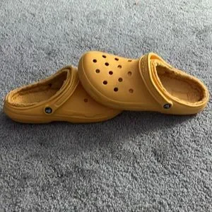 CROCS | Shoes | Orange Fuzzy Crocs Size 2 Mens | Poshmark